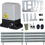 YILIKISS Automatic Sliding Gate Opener Kit Rack Driven Sliding Gate Motor with Remote Controls and Infrared Sensor Electric Gate Operator Complete Kit for Slide Gates Up to 1800 Pounds