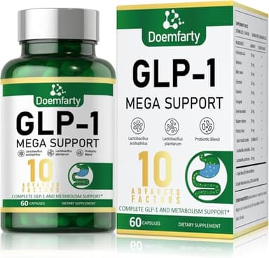 doemfarty GLP-1 Supplement, GLP-1 Probiotic for Men & Women, GLP-1 Activate with 10 Bilion CFU Multi-Strain Probiotics, Naturally Support GLP-1 Production, 60 Capsule