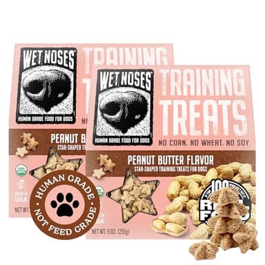 Wet Noses Training Treats – All-Natural, Human-Grade, Non-GMO, Healthy Training & Delicious Snacks for Dogs, for All Dog Sizes & Breeds – Peanut Butter, 14oz (2 Pack)