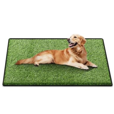 aHeemo Artificial Grass for Dogs Potty, 31"x51" Reusable Pet Training Mat for Home and Travel, Washable Hemmed Edge Grass Pee Pad with Drainage Holes, Easy to Clean (31"x51")