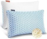 Love Attitude Shredded Memory Foam Pillows Queen Size Set of 2, Cooling Firm Pillows Queen Size 2 Pack for Bed, Adjustable for Side Back Stomach Sleepers