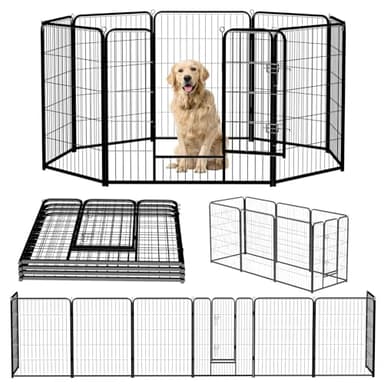 NEWBULIG Dog Playpen 8 Panels 40" Height Foldable Heavy Duty Metal Dog Exercise Playpen Puppy Fence for Indoor Outdoor Yard