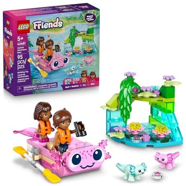 LEGO Friends Axolotl Adventure Boat Building Toy for Girls & Boys - Pretend Play Set for Kids, Ages 5+ - W/Leo Minidoll, Alba Microdoll, 2 Toy Pets, & Accessories - Gift Idea for Birthdays - 42681