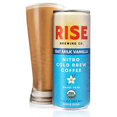 Rise Brewing Co, Coffee Nitro Cold Brew Vanilla Oat Milk Latte Organic, 7 Ounce