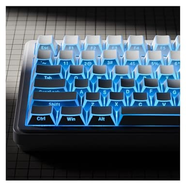 XVX White Shine Through Keycaps, PBT Keyboard Keycaps Cherry Profile, Custom Side Printed Keycap Sets Suitable for 60% 65% 75% 80% 100% Mechanical Keyboard