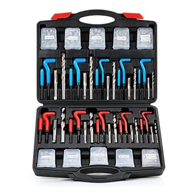 Orion Motor Tech Thread Repair Kit, SAE and Metric Thread Restorer Kit with HSS Drill Bits Inserts Taps Break Off Tools, Rethreading Tools in 1/4" 5/16" 3/8" 7/16" 1/2" & M5 M6 M8 M10 M12 Sizes