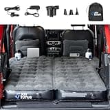 JOYTUTUS SUV Air Mattress for Camping with/Air Pump Compatible with Wrangler JL 4X4, Comfort SUV Inflation Mattress w/2 Pillows for 2018-2025 Wrangler JL 4 Door (Don't for 4XE) - Dark Grey