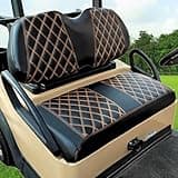 AOOTOOLINK Golf Cart Seat Cover for Club Car Precedent Ordinary Front Seat Cushion, Thick Vinyl Leather Custom Diamond Comfortable, Adjustable Straps and Retractable Buckle/No Nails Required