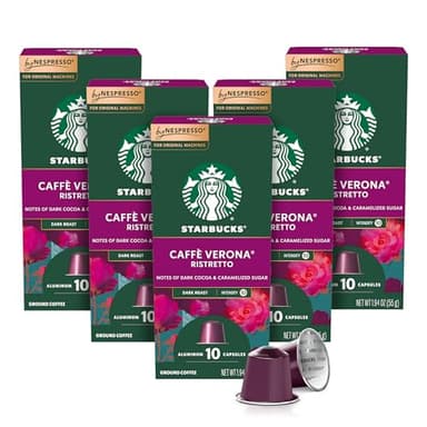 Starbucks by Nespresso Original Line, Caffè Verona, Dark Roast Coffee, 50-count Espresso Pods