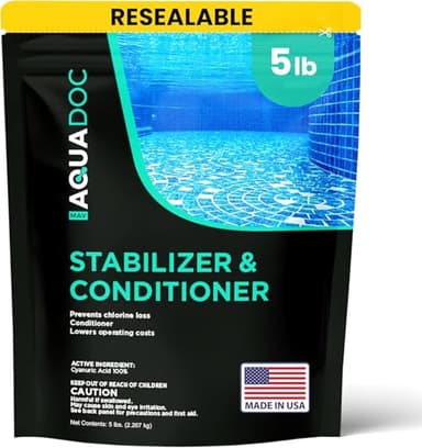 MAV AquaDoc Pool Stabilizer and Conditioner - 5lb - Cyanuric Acid Stabilizer for Swimming Pools - Pool Chemicals Made in The USA