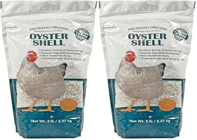 Pecking Order Oyster Shell, Calcium Supplement, Laying Hens | Strong Egg Shells | 5 LB | Pack of 2