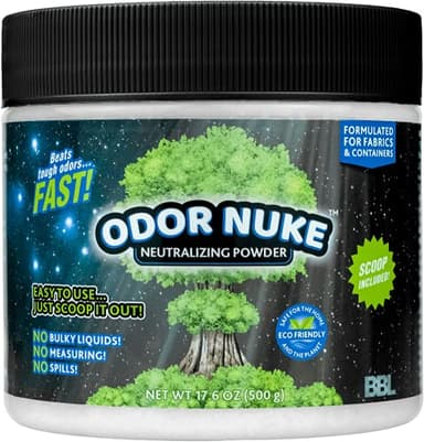 Odor Nuke Bedside Commode Deodorizer Human Urine Odor Neutralizer & Washing Aid For Urinal Containers & Fabrics - Scoop Included (17.6oz) (Powder)