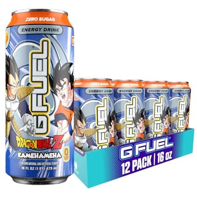 G Fuel Energy Drink, Strawberry Lychee, Sugar Free Beverage with 140mg Caffeine, Daily Energy Boost with Focus Amino, Vitamin + Antioxidants, 16 oz Cans (Kamehameha, 12-Pack)