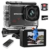 Apexcam Action Camera 4K with 64GB Card, HD 60FPS 48MP Sports Camera for Vlogging, 40M Waterproof Camera Underwater, 170 ° Wide Angle WiFi Camcorder, 8X Zoom, Remote Control, Helmet Mount Accessories