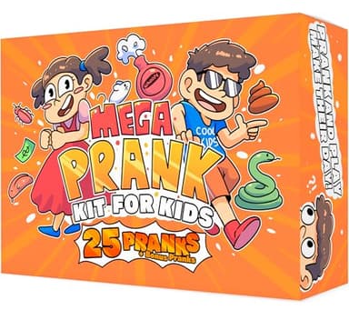 DIMROM Prank Kit for Kids - 25 Gags & Practical Joke Toys - Prank Stuff for April Fools - Ultimate Practical Jokes - Gag Gifts for Kids - Big Funny Toys Pack Set Box + Bonus Inside