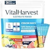 VitalHarvest 36 Sticks Electrolytes Powder Packets 6 Flavors Sugar Free Hydration Packets Electrolyte Liquid Daily IV Drink Mix with Lemon Lime, Watermelon, Orange, Raspberry, White Peach, Blueberry