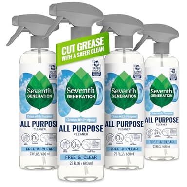 Seventh Generation All Purpose Cleaner, Biodegradable Formula, Free & Clear, 23 oz (Pack of 4)