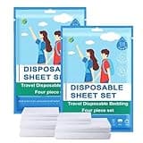 Disposable Travel Bed Sheets King Size, Disposable Hotel with Quilt Cover and Pillowcase, Disposable Bedding Travel Bedding Disposable Sheets for Business Travel Hotel Essentials( 4-Piece ) (2pack)