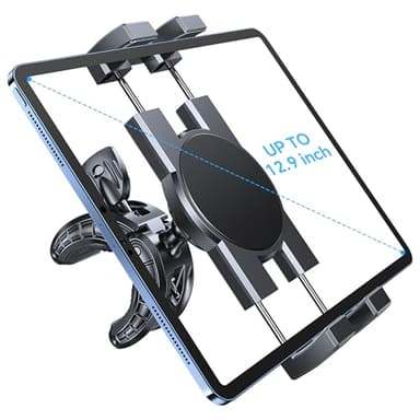 Coolpow Spin Bike Tablet Holder Mount【360° Adjustable】 Clamp Handlebar Bike ipad Holder Fit Treadmill, Stationary Bicycle,Microphone Stand Fit for iPad Pro, iPad, Galaxy Tabs, iPhone (4.7-12.9")