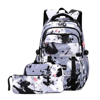 Backpack for Girls Kids Backpacks with Lunch Box Elementary Middle High School Backpacks Students Bookbag Set School Bags for Teens Girls (Black)