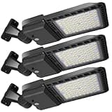 3Pack 300W LED Parking Lot Lights with Adjustable Arm Mount, 39000LM Dusk to Dawn Photocell 5000K LED Outdoor Commercial Area Lighting, 100-277V IP65 Shoebox Light Wall Mount for Yard, ETL Listed