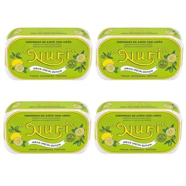 NURI Portuguese Sardines in Olive Oil and Lemon Special Edition - 4 Pack - 4.4 oz cans
