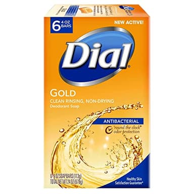 Dial Gold Antibacterial Soap - Six Individual Wrapped 4 oz Bars