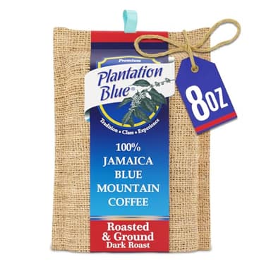 PREMIUM PLANTATION BLUE TRADITION CLASS EXPERIENCE 100% Blue Mountain Coffee, Dark Roast, Ground, Jamaican Coffee (8oz)