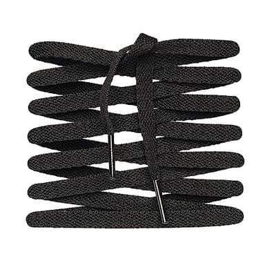 LitLaces - Premium Flat Cotton Shoe Laces Replacement for Air Jordan, Nike Dunk, Air Force 1, Converse, & Casual Shoes (Black, 63")