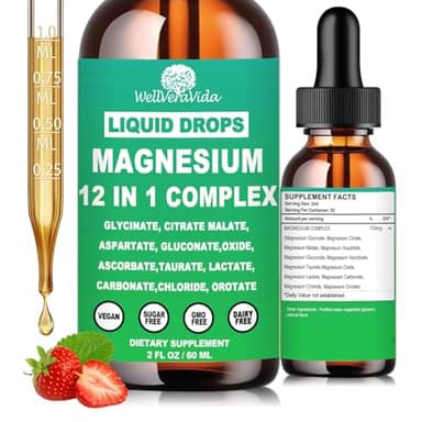 Magnesium Complex 700mg, 12 in 1 Magnesium Supplement with Glycinate Citrate Malate Oxide Taurate Aspartate Orotate Magnesium Relaxation, Muscle, Sleep Support, High Absorption Liquid Magnesium丨Vegan