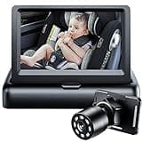 Itomoro Baby Car Mirror, View Infant in Rear Facing Seat with Wide Crystal Clear View,360° Rotation Plug and Play Easy Install baby car monitor 1080p
