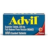 Advil Pain Reliever and Fever Reducer, Pain Relief Medicine with Ibuprofen 200mg for Headache, Backache, Menstrual Pain and Joint Pain Relief - 100 Coated Tablets