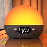 MOMILLA Sunrise Alarm Clock with Bluetooth Speaker, White Noise Sound Machine for Sleep, Wake up Light Alarm Clocks for Bedrooms, Heavy Sleeper, Night Lights Sunset Lamp for Kids Adults