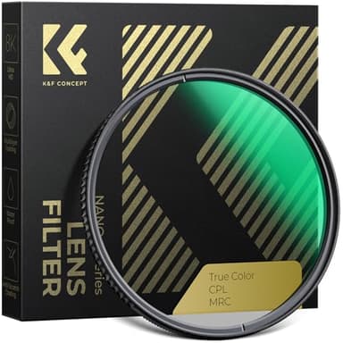 K&F CONCEPT 62mm True Color Polarizer Lens Filter Circular Polarizing Filter for Camera Lens with 28 Multi-Coated (Nano-X Series)