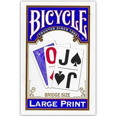 Bicycle Large Print Bridge Size Playing Cards - Easy-to-Read Deck for Seniors - Red or Blue