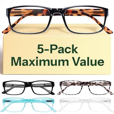 Gaoye Professional Reading Glasses for All Day - Computer Readers with Blue Light Protection - Value Pack