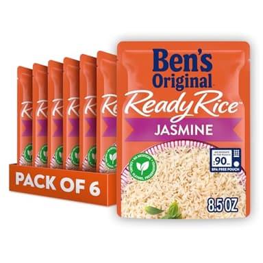 BEN'S ORIGINAL Ready Rice Jasmine Rice, Easy Dinner Side, 8.5 OZ Pouch (Pack of 6)
