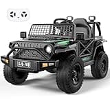 12V Kids Toddler Ride On Truck Electric Car - 7Ah Large Battery Kids Powerful Ride On with Remote Control, 2 Speeds, LED Lights, Horn, Music for Toddlers Black