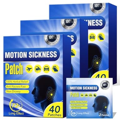 ZIXAOK Motion Sickness Patches - 120pcs Nausea Patch Seasick Patches for Cruise Car Train Airplane(Box of 3) Anti-Nausea Patch for Behind The Ear, Kids and Adults