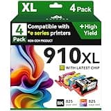 910XL Remanufactured Ink Cartridges Replacement for HP 910 XL Ink Cartridges Combo Pack,Works with OfficeJet Pro 8025e 8035e 8015e 8022e 8028e 8025 8035 8020 8010 8022 Printer (KCMY-4 Pack)