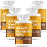 Liposomal Tocotrienols 1000mg - High Bioavailability Vitamin E Tocotrienols Supplements,95% Delta & 5% Gamma Tocotrienol Capsules Support Skin,Bone,Antioxidant,300 Softgels