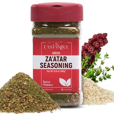 Eastanbul Zaatar Seasoning, 6.35oz, Real Za'atar,%100 Natural, Zaatar Spice from Middle Eastern Spices, Perfect for Mediterranean Seasoning Blends, AKA Zahter, Zatar, Za atar, Za' atar Spice, No MSG
