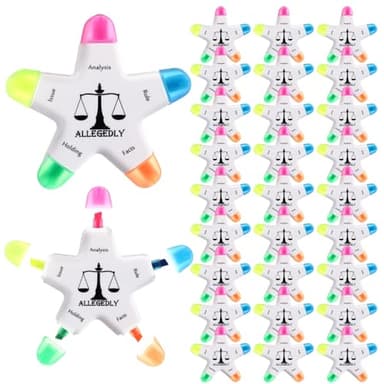 Chivertion 30 Pcs Law School Gifts Star Shape Briefing Highlighters Brush Affirmation Supplies Inspirational Appreciation Gifts for Law Students Lawyer Women