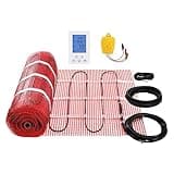 VEVOR Floor Heating Mat,100Sq.ft. 14℉-113℉ Electric Radiant Floor Heated Warm System with Digital Floor Sensing Thermostat, 110-120V Includes Installation Monitor, Adhesive Back for Easy Installation