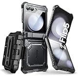 i-Blason for Samsung Galaxy Z Flip 5 Case with Stand, [Built-in Screen Protector] [Hinge Protection], Full-Body Protection Magnetic Phone Case for Galaxy Z Flip 5, Black