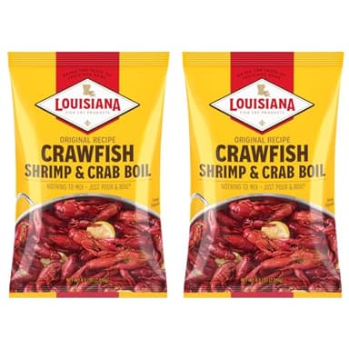 Louisiana Fish Fry Products Crawfish, Shrimp & Crab Boil Seasoning - Spicy & Delicious Seafood Powder Complete Seasoning - Low Salt Cajun Seasoning 4.5 lbs (Pack of 2 Bags)