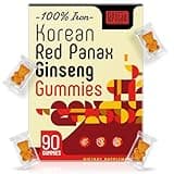 Korean Red Ginseng Supplement - Korean Red Panax Ginseng Gummies for Men and Women - Vegan - 90 Count