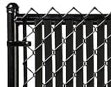 Tube Slats Made in America Privacy Inserts for Chain-Link Fence, Double-Wall Vertical Bottom-Locking Slats for 4' Fence Height (Black)