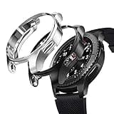 Miimall [2 Pack] Compatible for Samsung Galaxy Watch 46mm/ Gear S3 Case Cover, Soft TPU Plated Protective Protector Bumper Cover Case for Samsung Gear S3 Frontier/Classic Black and Silver