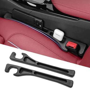 CGYISOL Car Seat Gap Filler 2-Pack, Universal Elastic Soft Foam Seat Gap Plug – Fills Gap Between Seat & Console, Drop-Proof Guard for Phones, Keys & Cards, Fits Cars, SUVs, Trucks & Sedans